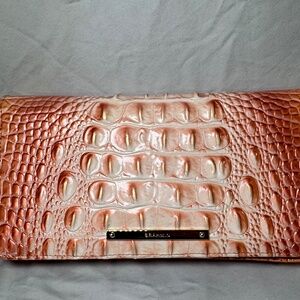 Brahmin Sherbet Ombre Wallet Clutch with Croc-embossed Leather